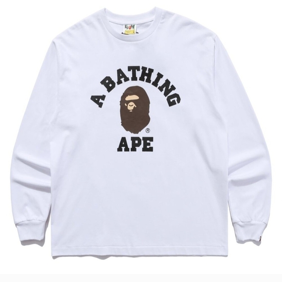 A Bathing Ape Other - A Bathing Ape Men College White Long Sleeve Tee SIze XXL ( NWT)